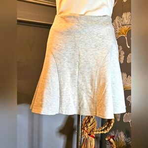 Banana Republic A-Line Knee Length Skirt Womens 10 Ivory Flat Front Slit Zip NEW